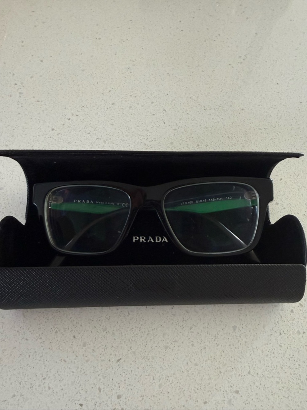 Prada Black and Green Rectangular Optical Frames - Picture 7 of 8